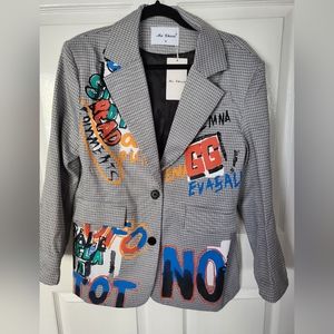 Women's graffiti blazer sz M